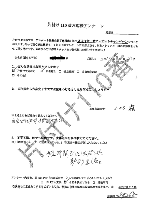 鹿児島市・20代男性/匿名希望
